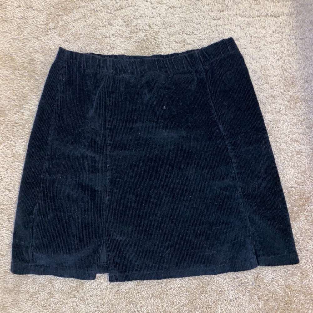 Black corduroy high waisted skirt